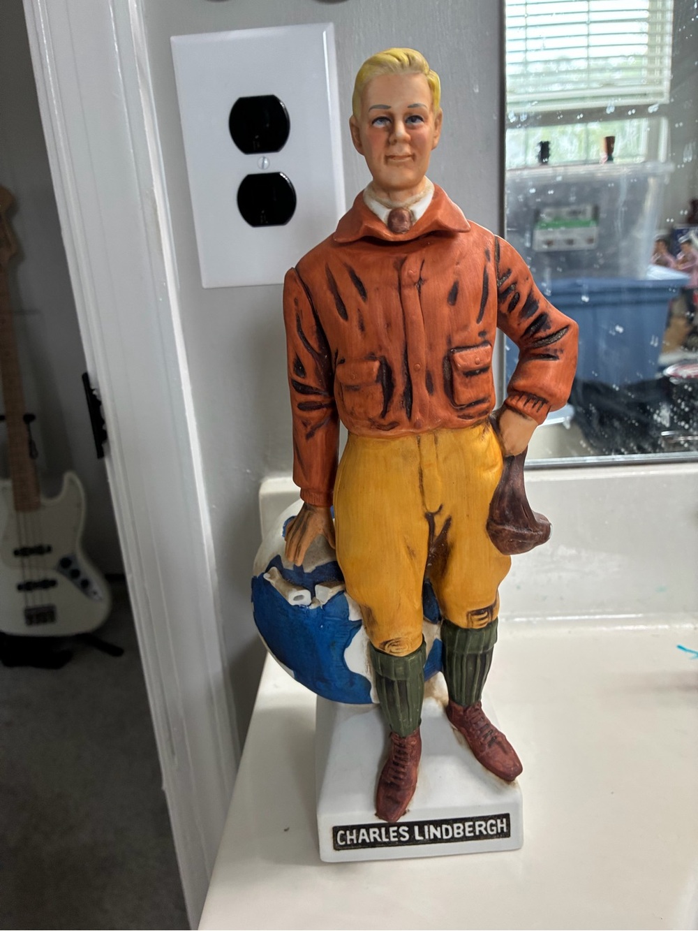 Vintage McCormick Distilling Charles Lindbergh commemorative porcelain decanter